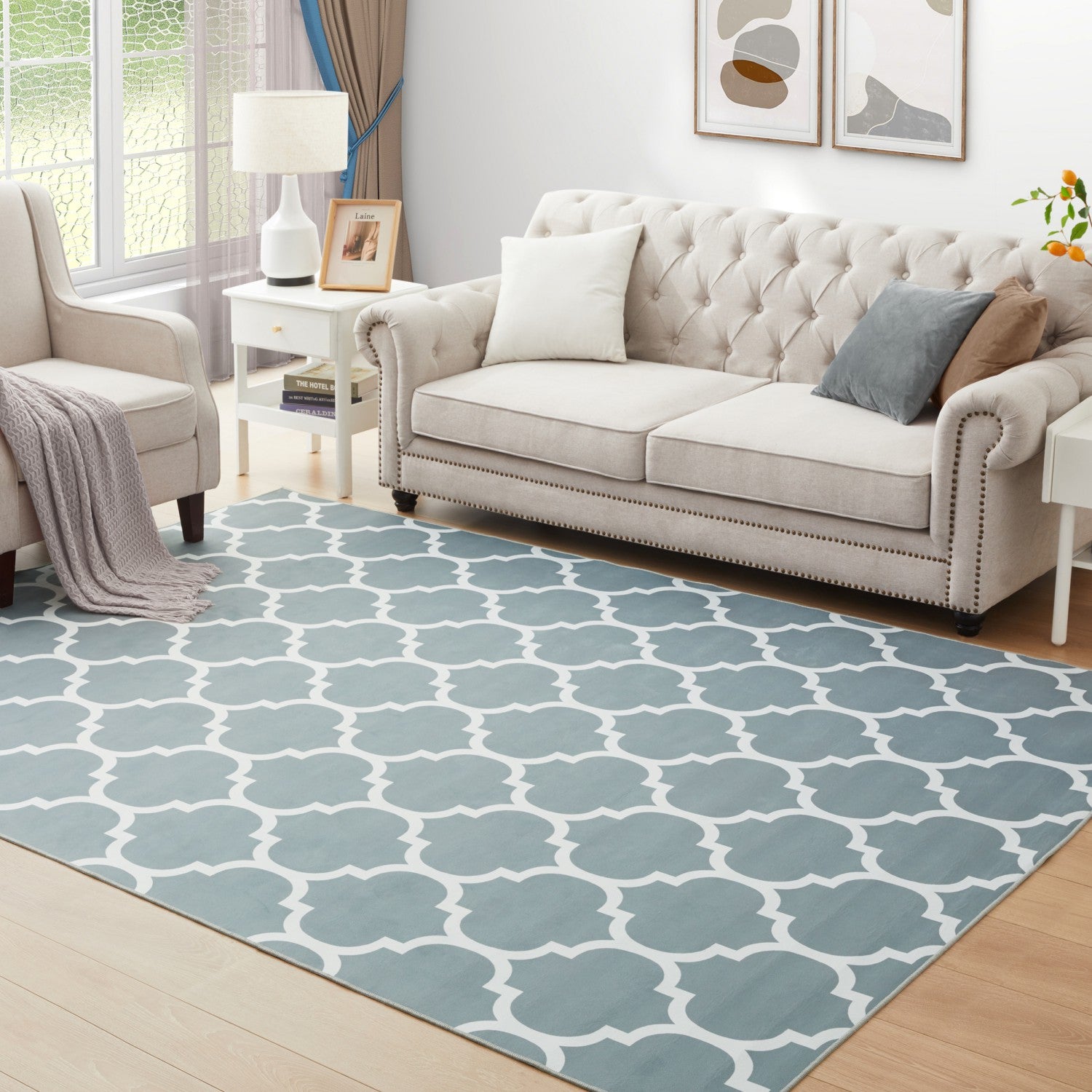 Large Area Living Room Printed Rug Ava