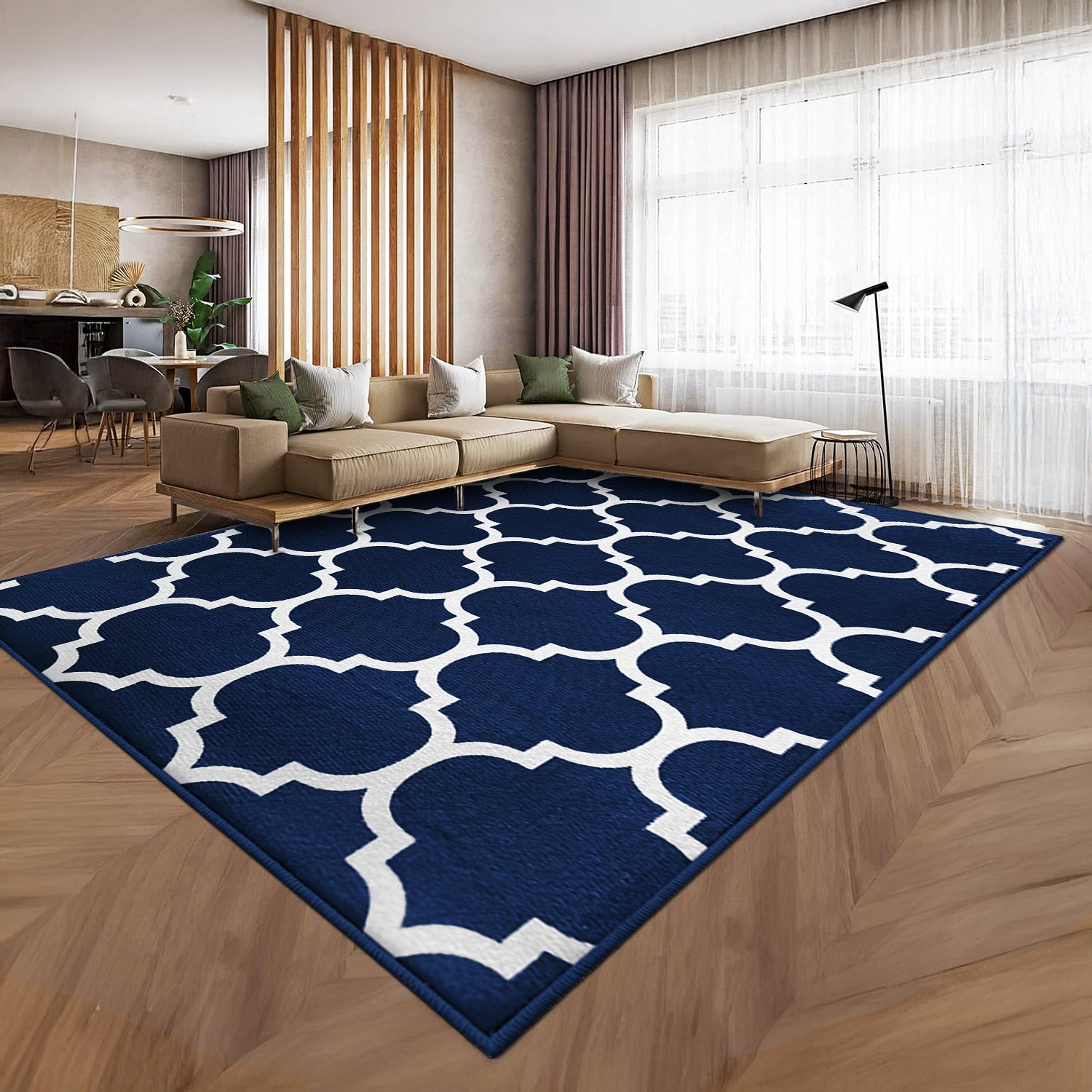 Navy Large Rugs For Dining Room Table