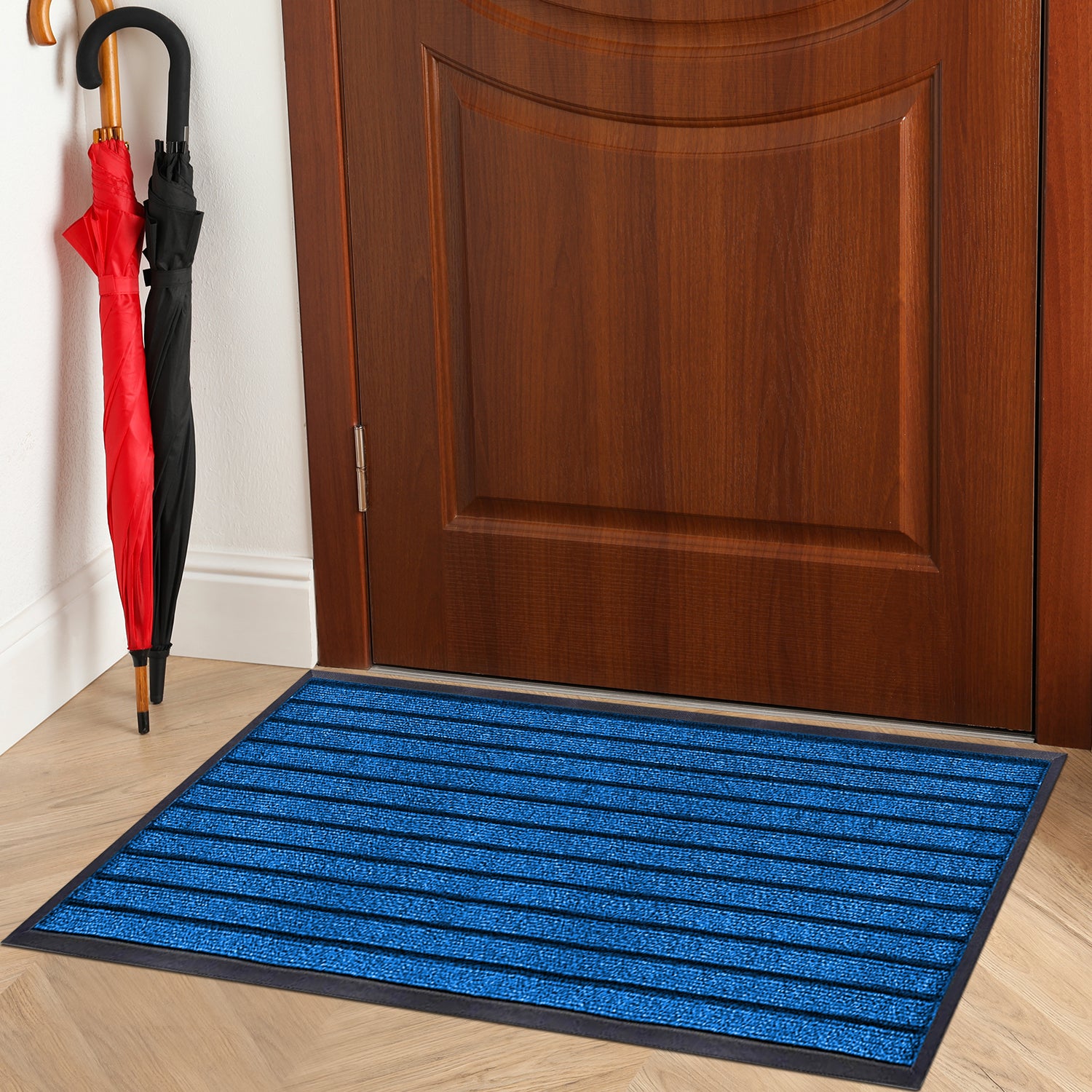 Washable Rubber Door Mat Indoor Outdoor Front Entryway Blue