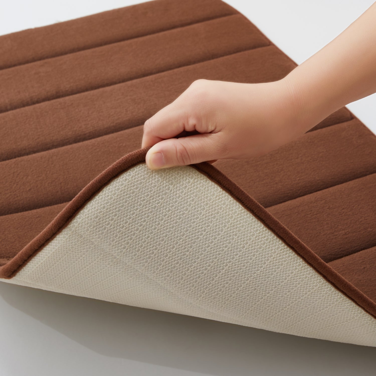 Memory Foam Bath Mat Ultra Absorbent Non-Slip Brown
