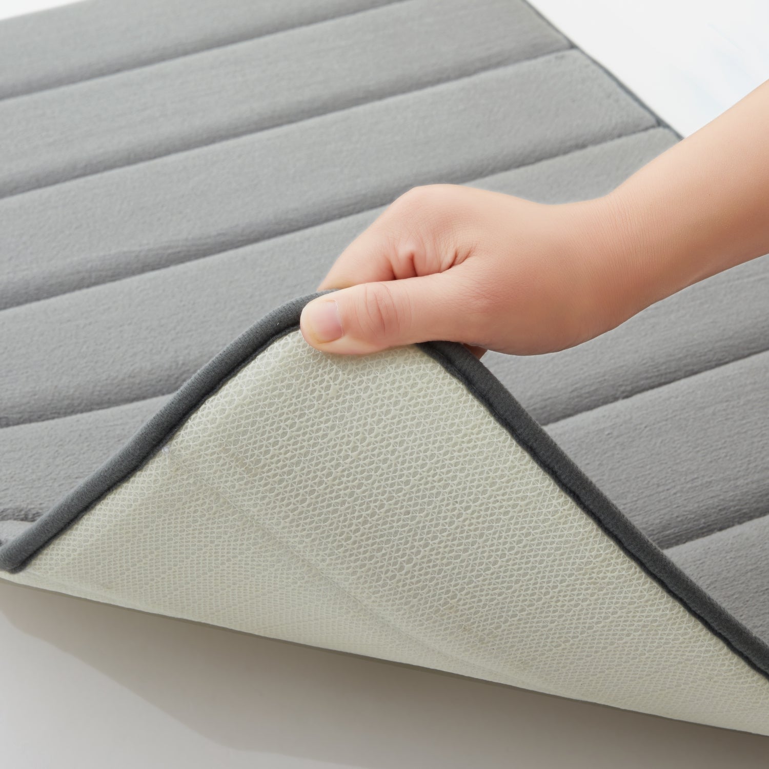 Memory Foam Bath Mat Ultra Absorbent Non-Slip Grey