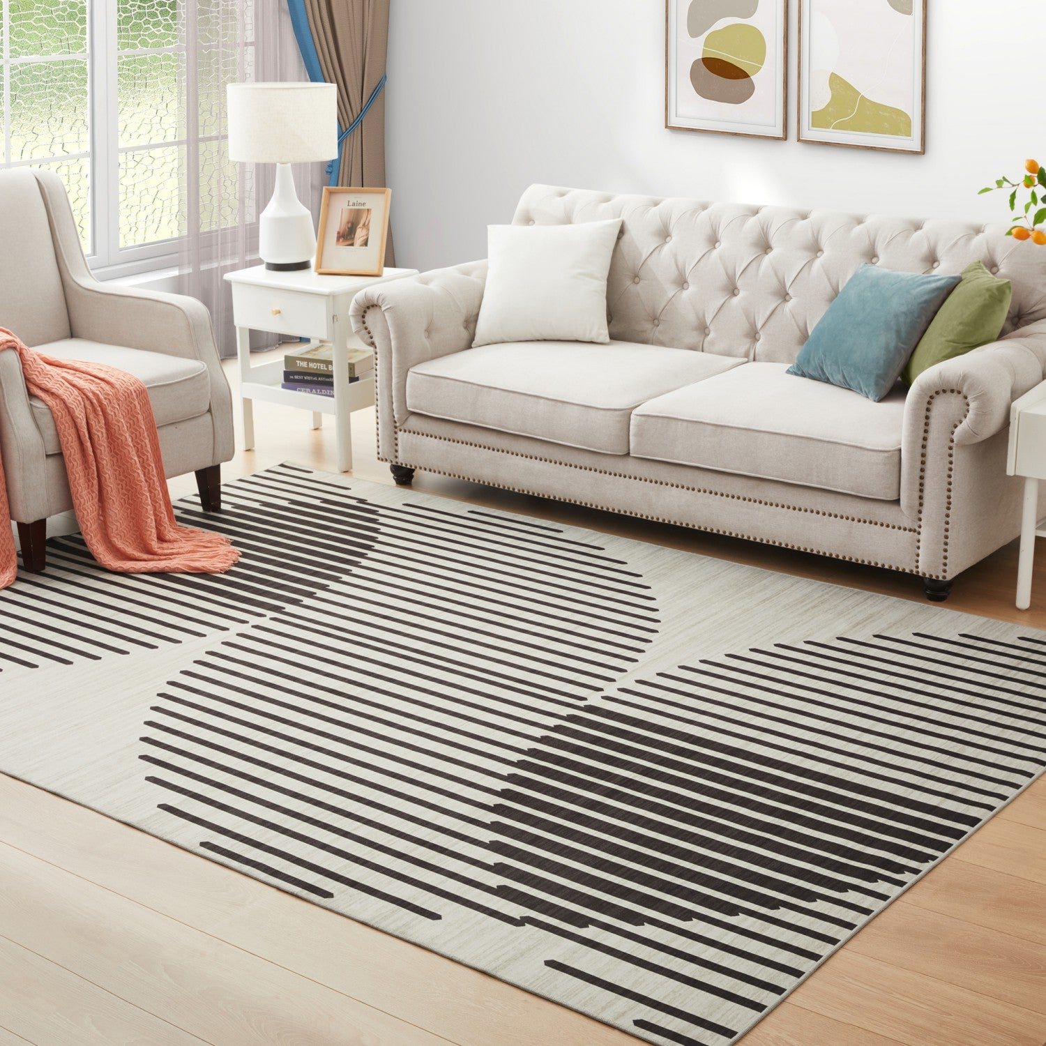 Large Area Living Room Printed Rug Jett