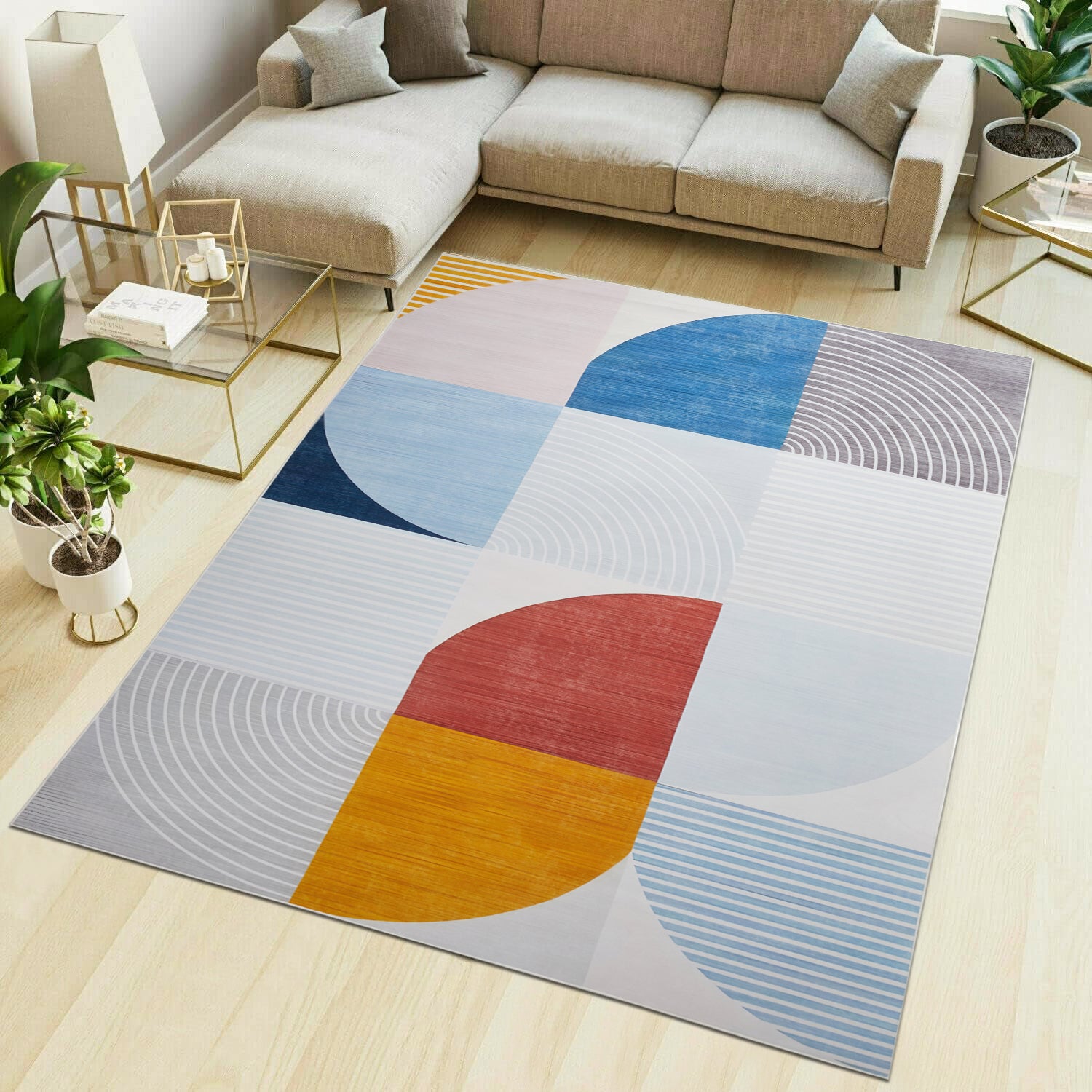 Contemporary Abstract Living Room Rugs Kira