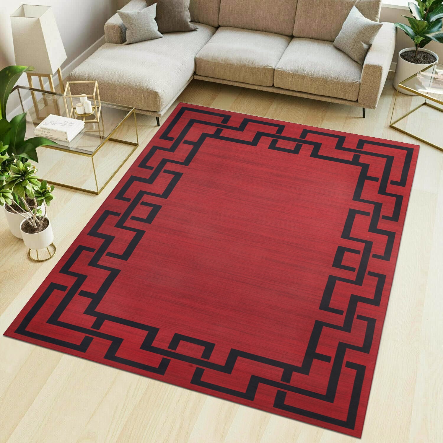 Large Area Runner Rug Greek Key Lexi