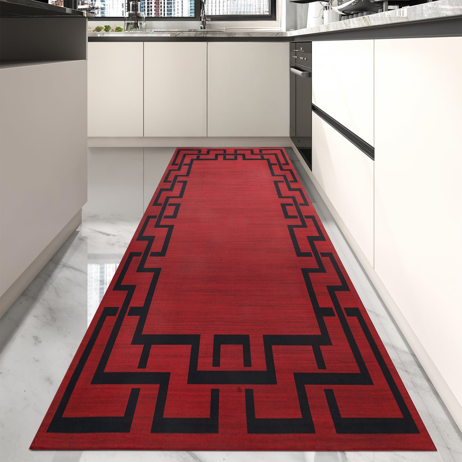Large Area Runner Rug Greek Key Lexi