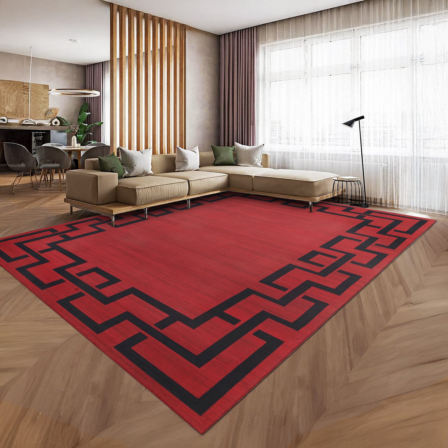 Large Area Runner Rug Greek Key Lexi