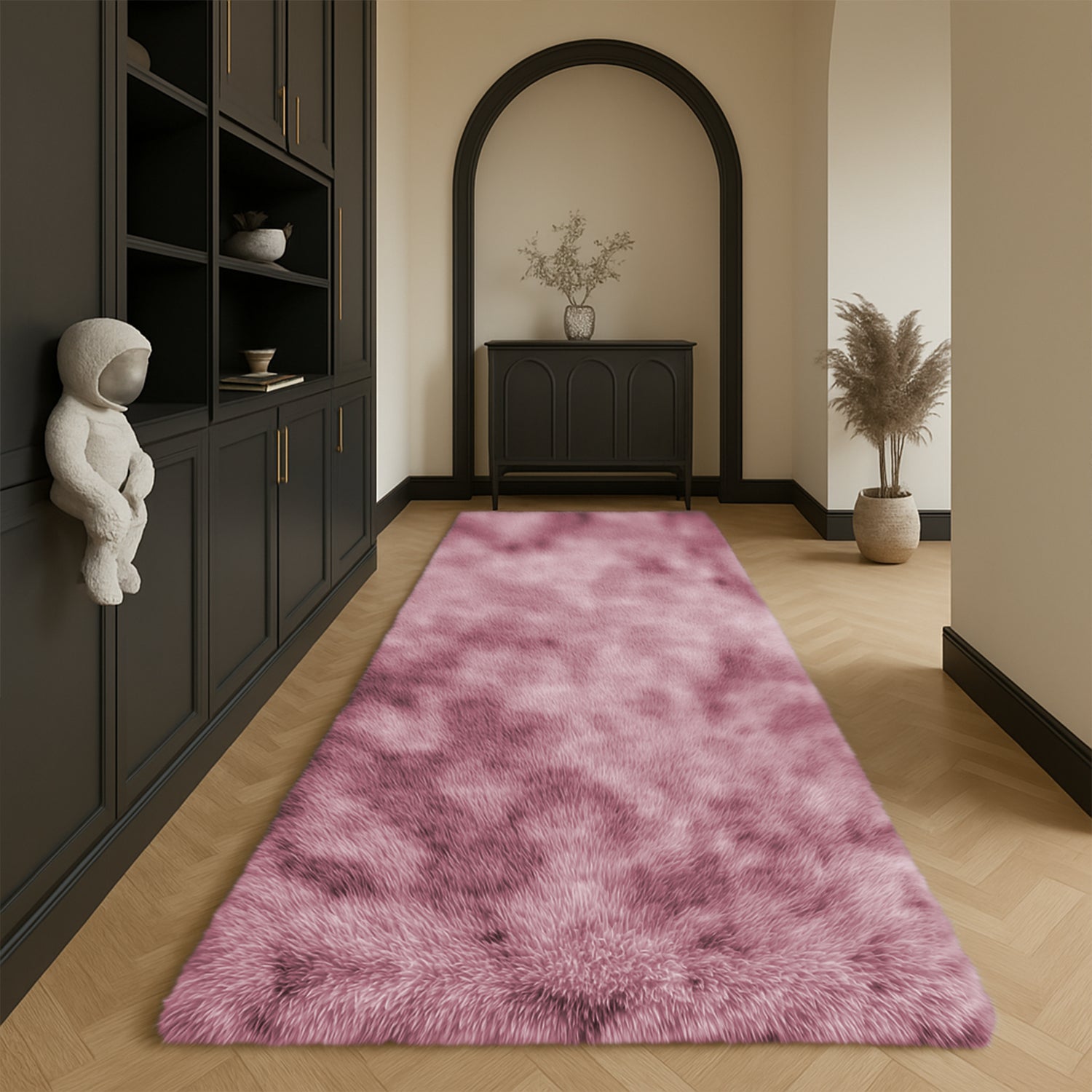 Large Living Room Shaggy Rug Lilac Tie Dye
