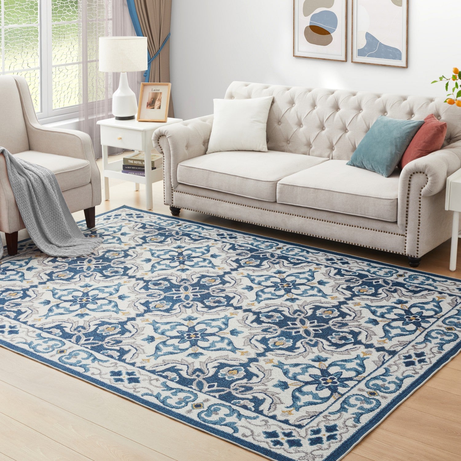 Large Area Living Room Printed Rug Luna