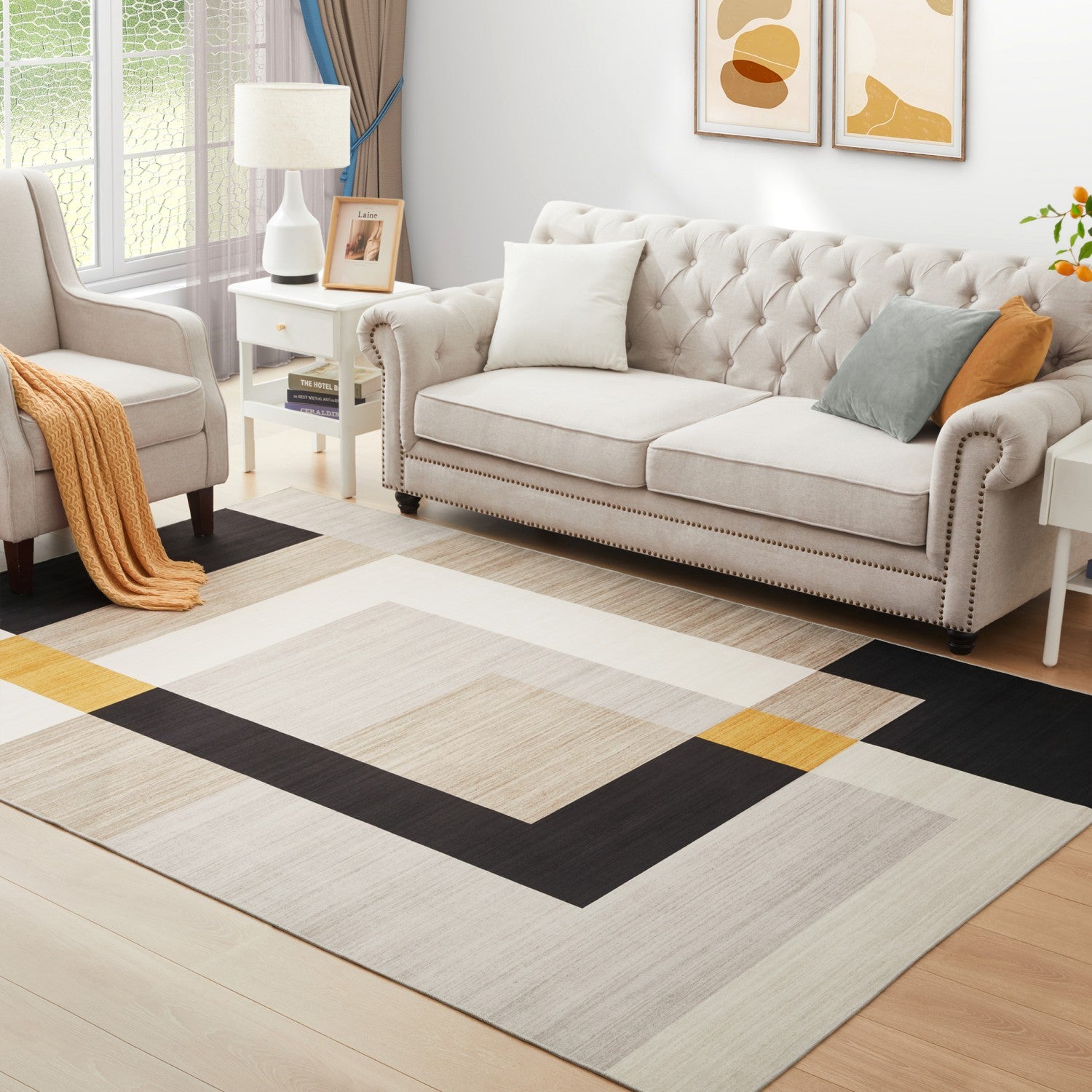 Large Area Living Room Printed Rug Milo