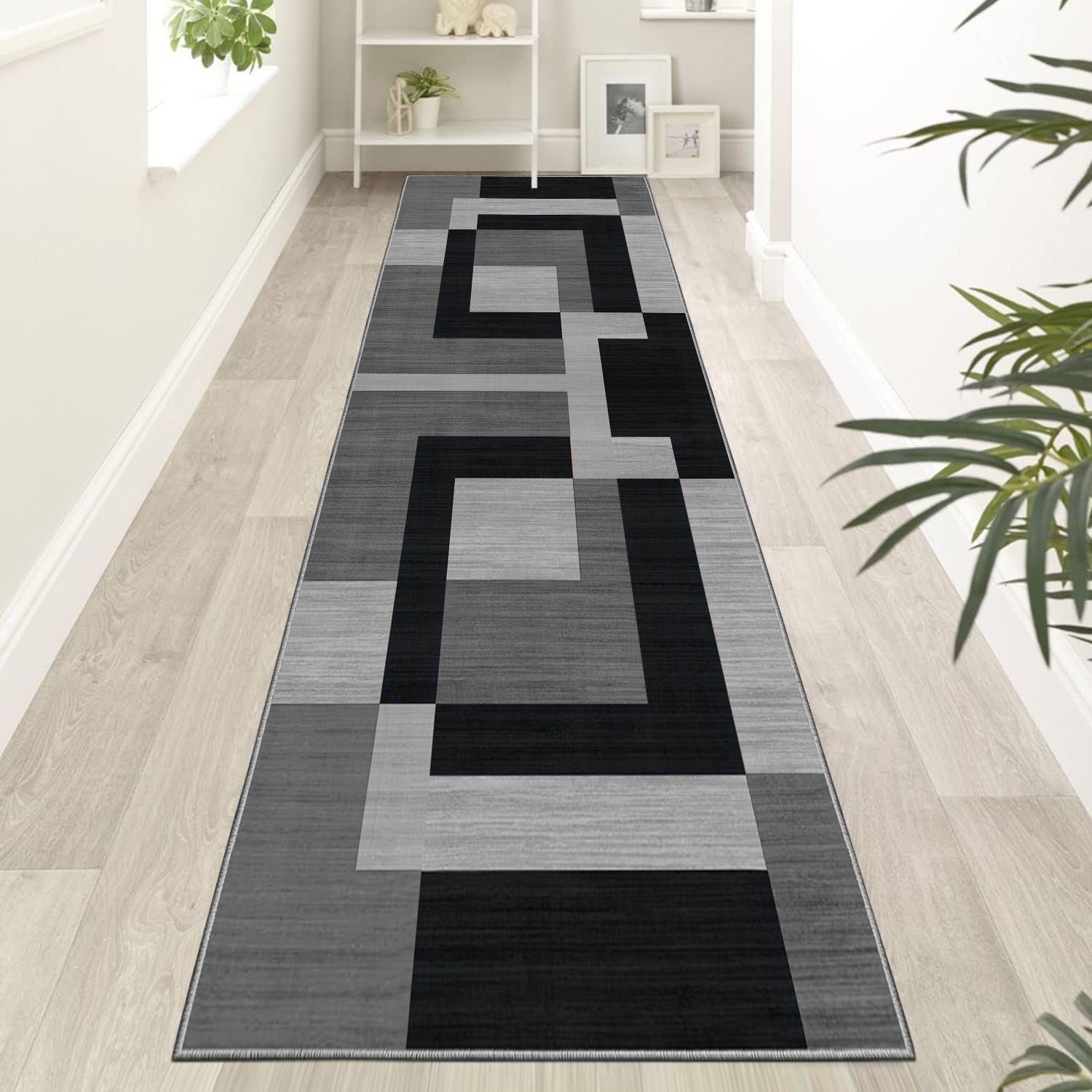Long Runner Rug Black & Grey Milo