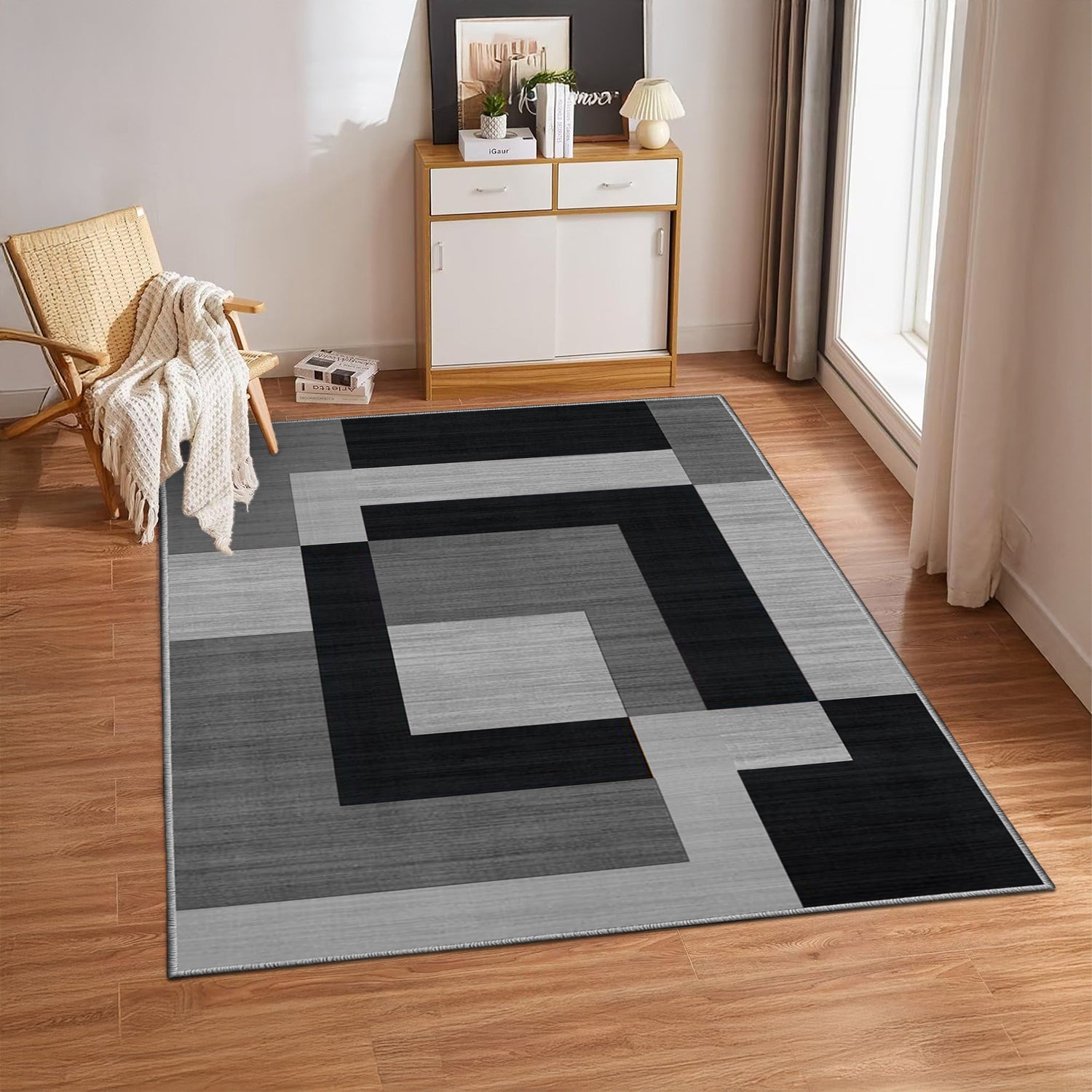 Long Runner Rug Black & Grey Milo