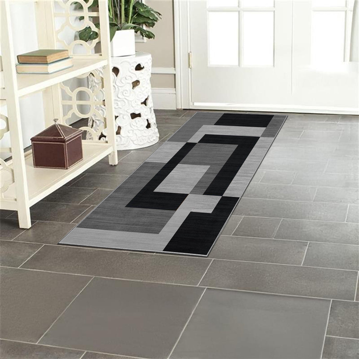 Long Runner Rug Black & Grey Milo
