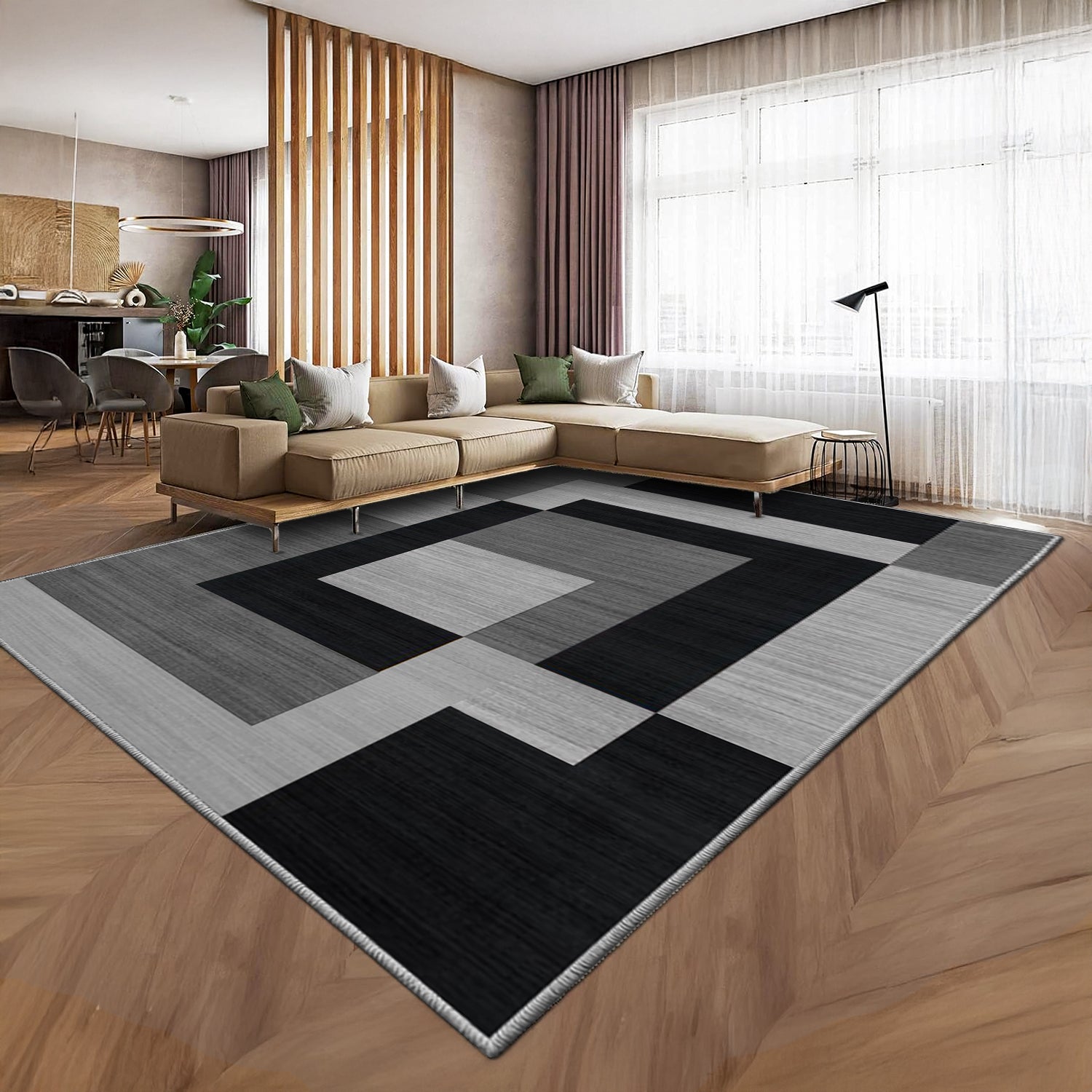 Long Runner Rug Black & Grey Milo