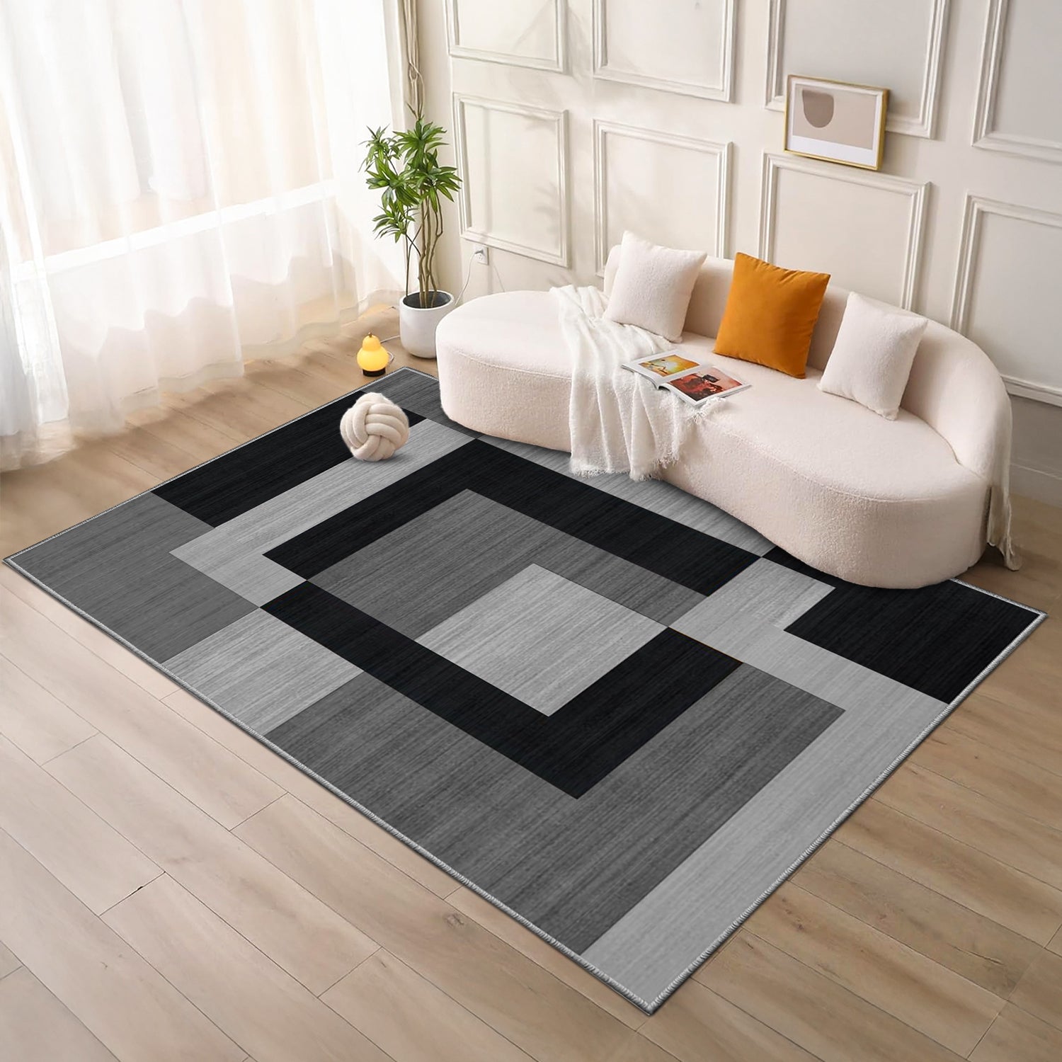 Long Runner Rug Black & Grey Milo