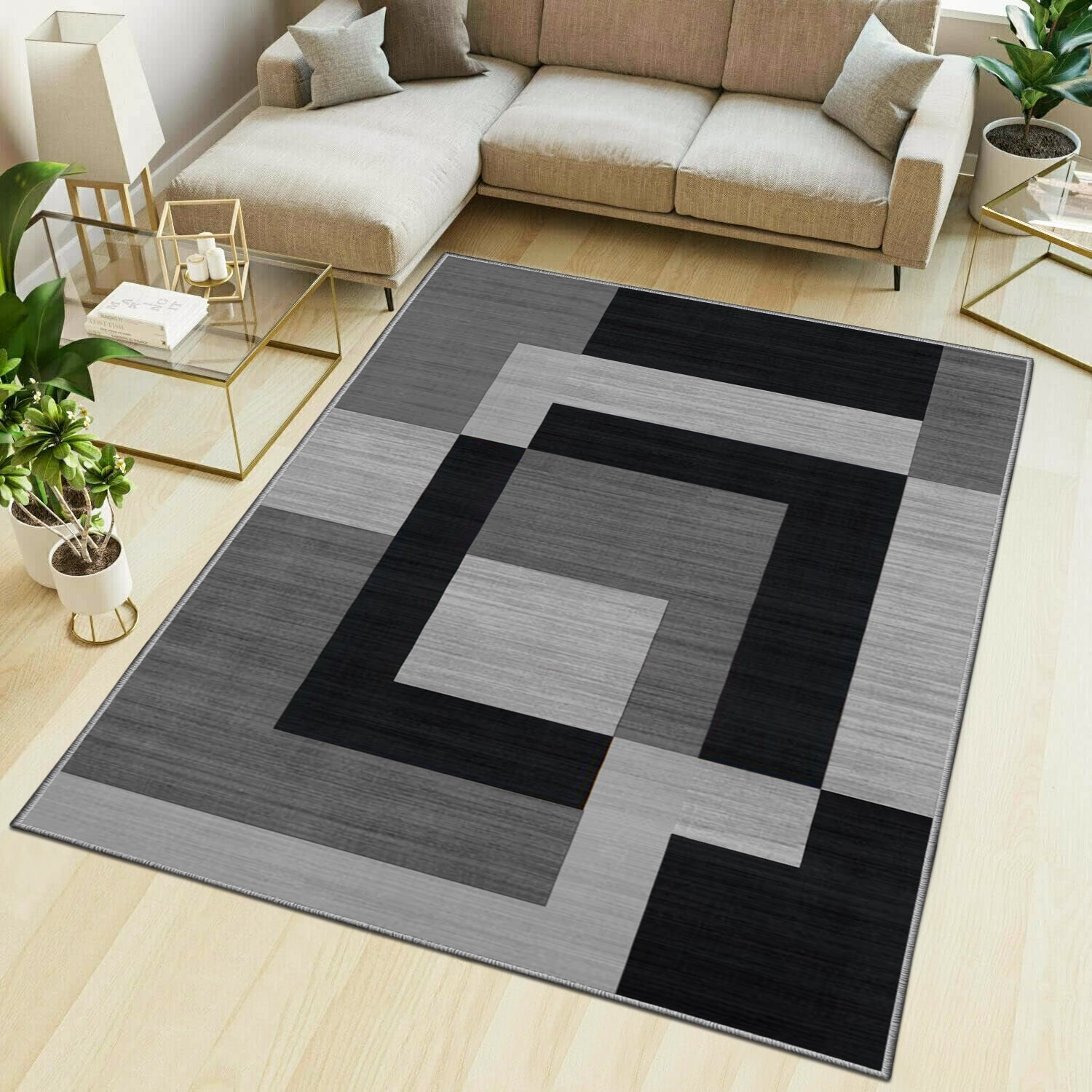 Long Runner Rug Black & Grey Milo