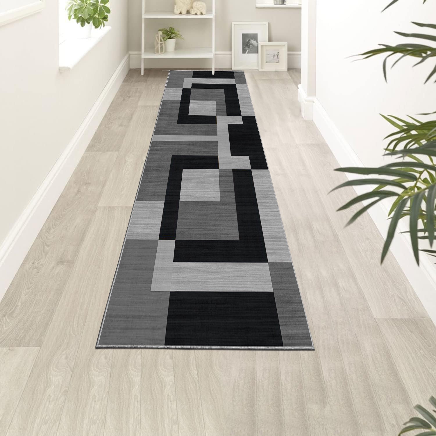 Long Runner Rug Black & Grey Milo