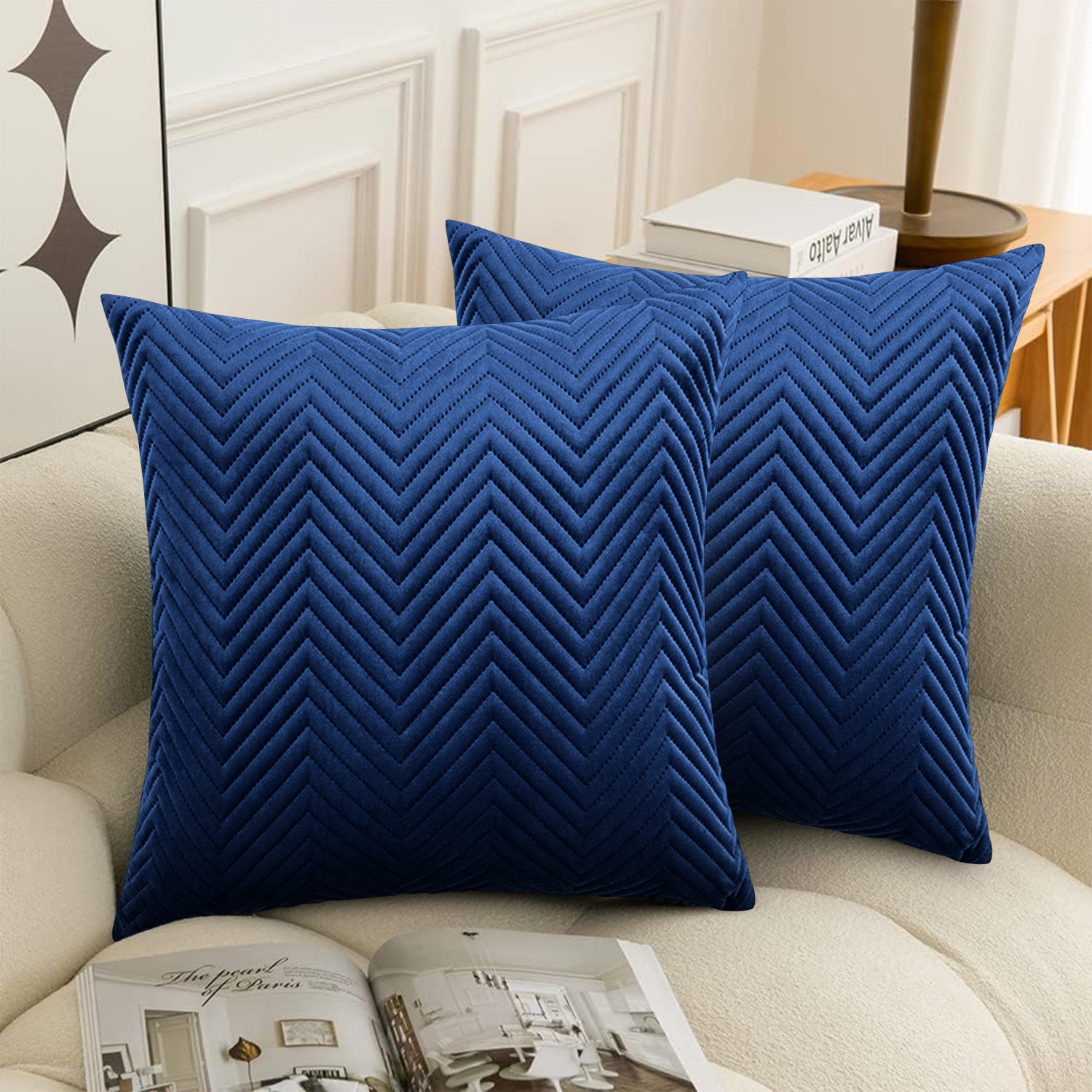 Navy fashion velvet pillows