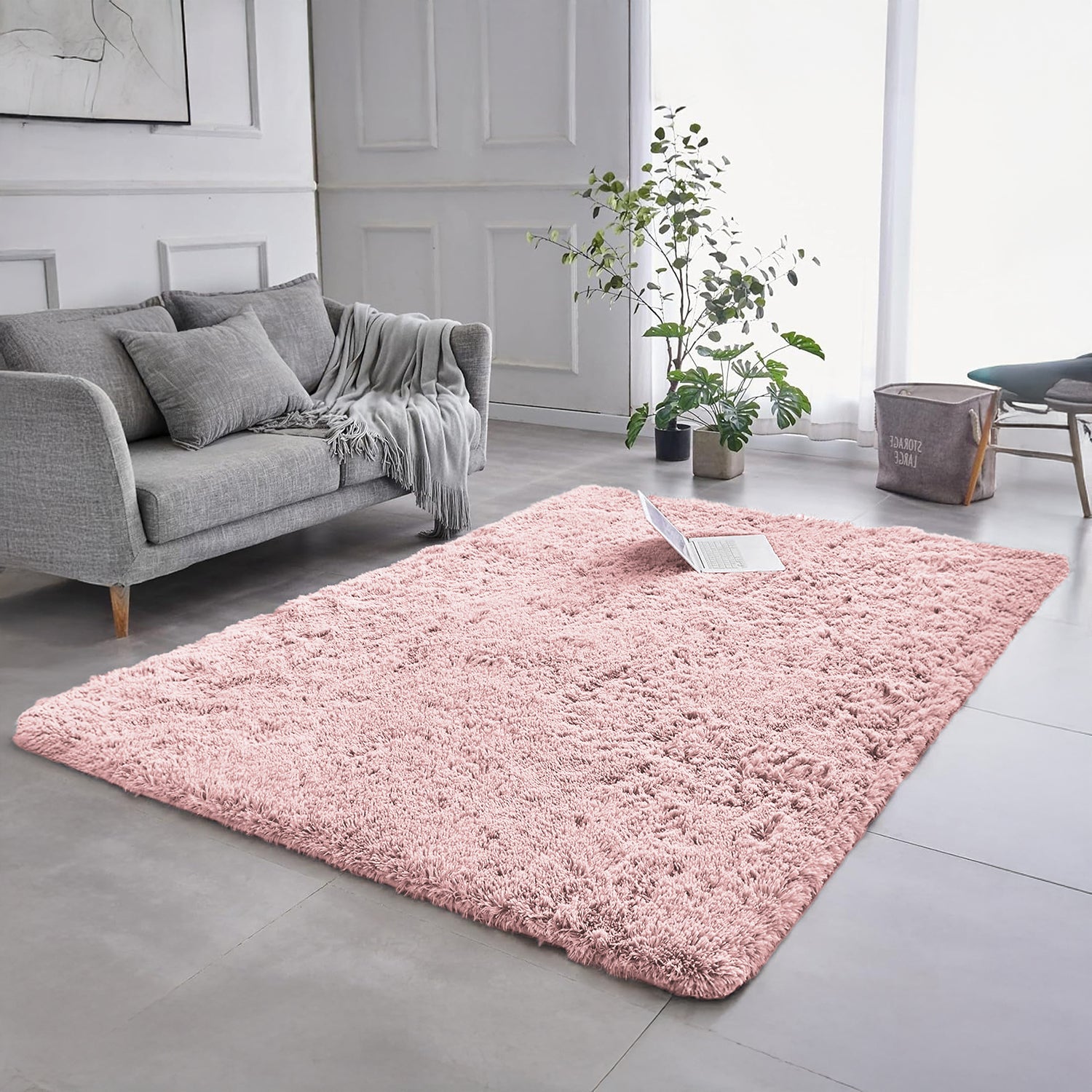 Shaggy Rug For Bedroom Pink