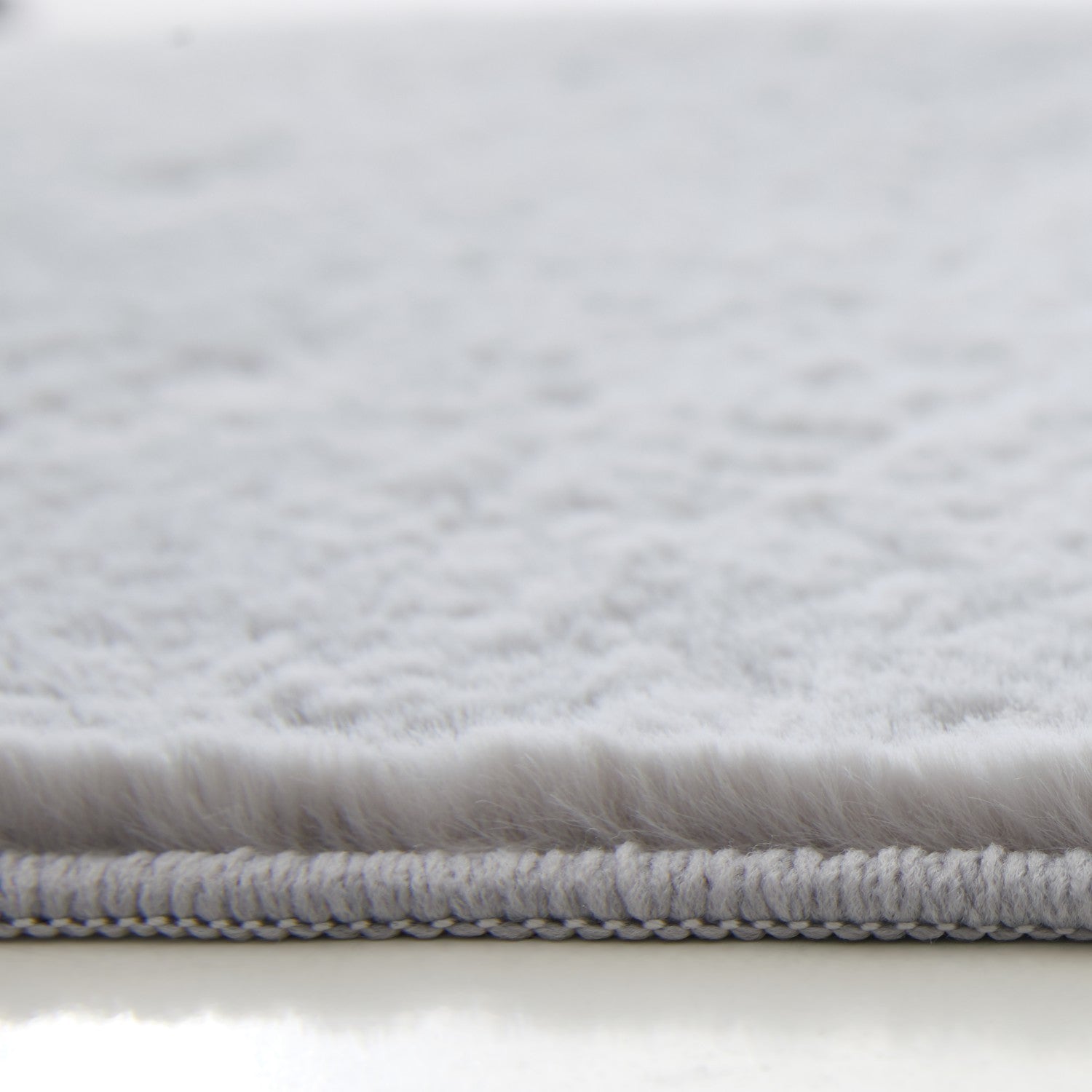Silver Rabbit Faux Fur Rug Fluffy Plush Bedroom Runner