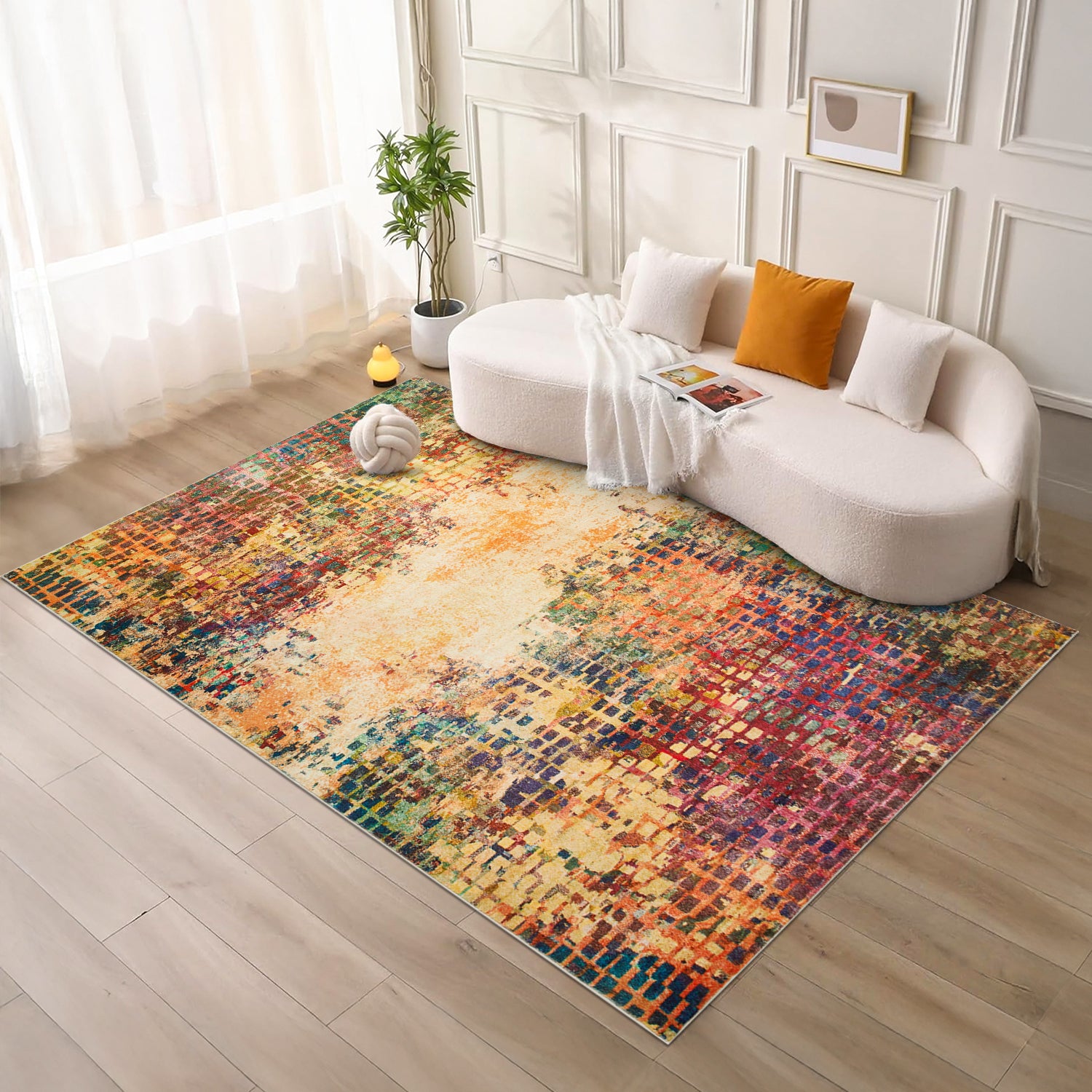 Large Dining Room Area Rug Vibrant Cashmere