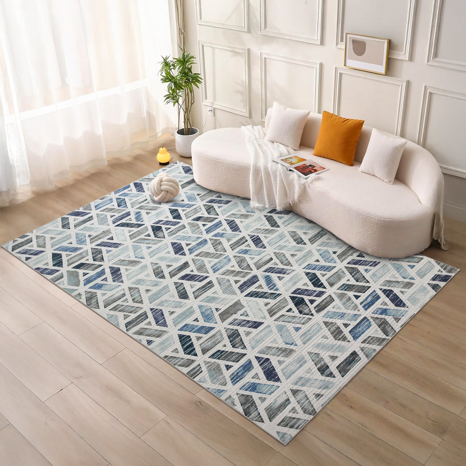 Abstract Design Printed Area Rug For Modern Floor Zara