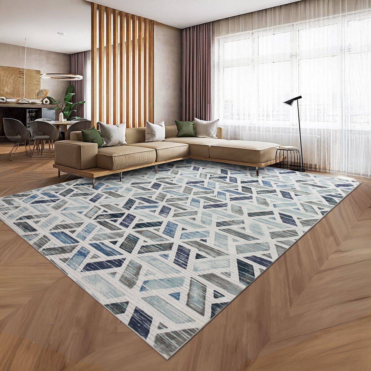 Abstract Design Printed Area Rug For Modern Floor Zara