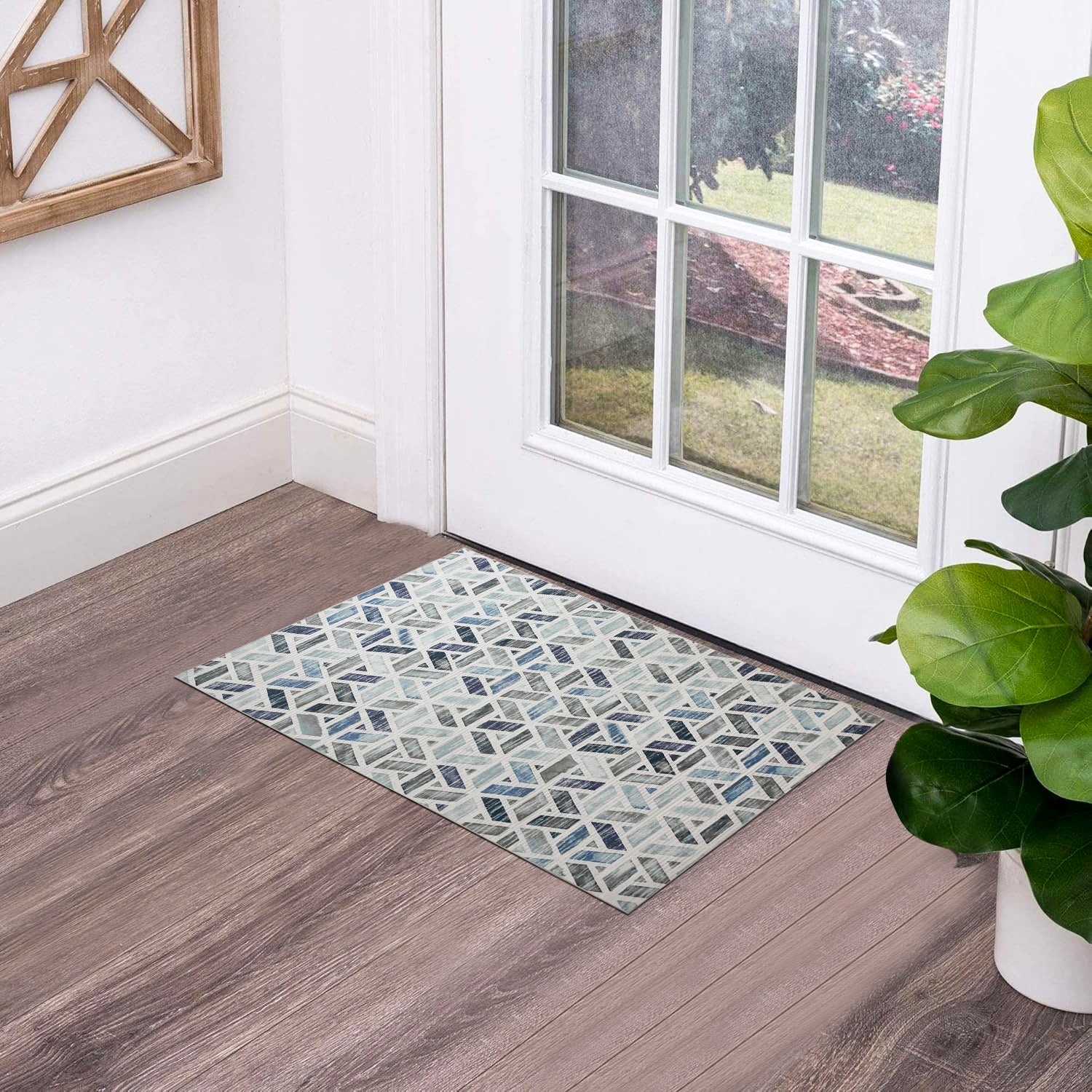 Abstract Design Printed Area Rug For Modern Floor Zara