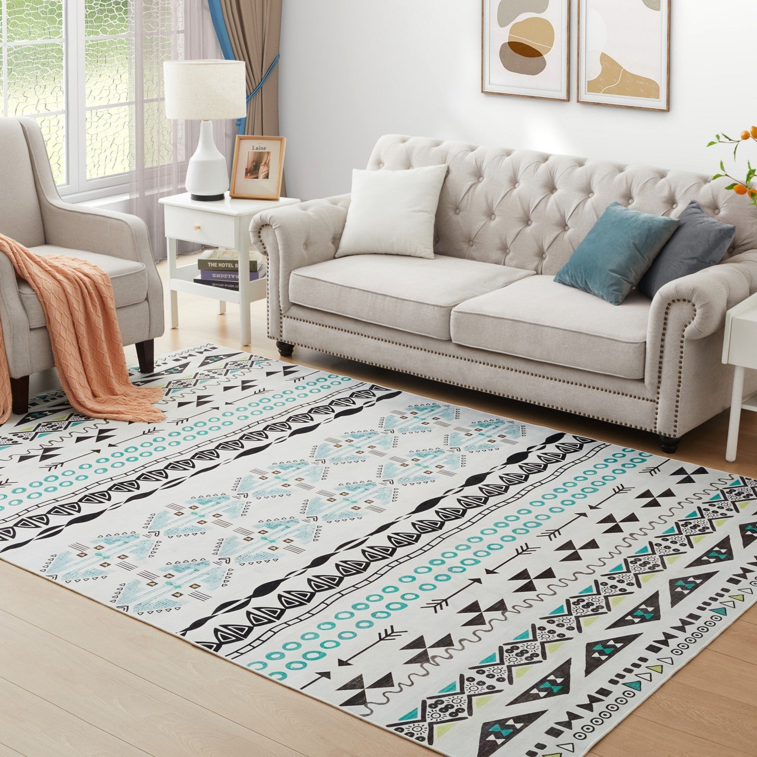 Large Area Living Room Printed Rug Zuri