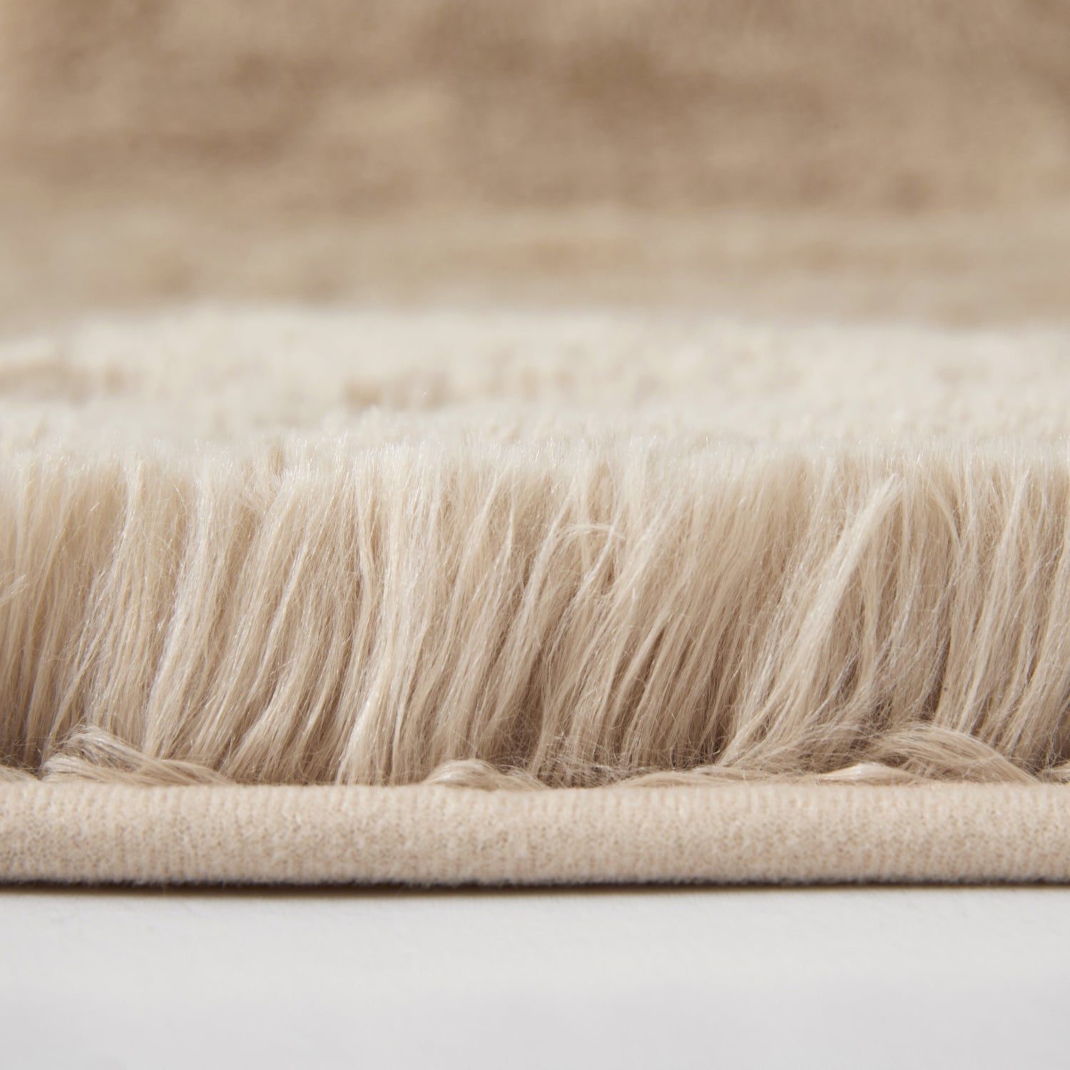 Living Room Shaggy Rug Fluffy Beige
