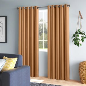 Beige Thermal Blackout Eyelet Curtains