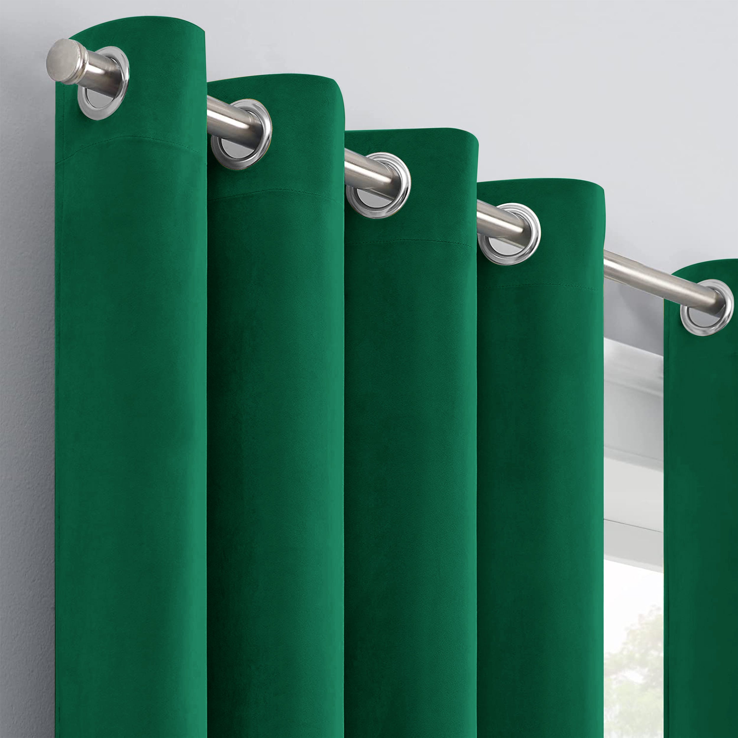 Emerald Green Velvet Curtains Ready Made Eyelet