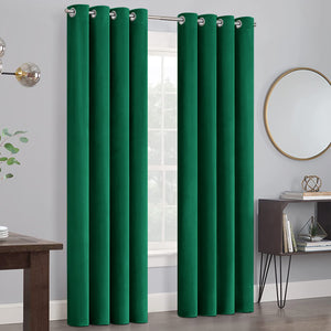 Emerald Green Velvet Curtains Ready Made Eyelet