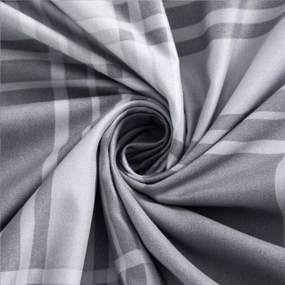 Grey Check Printed Duvet Cover
