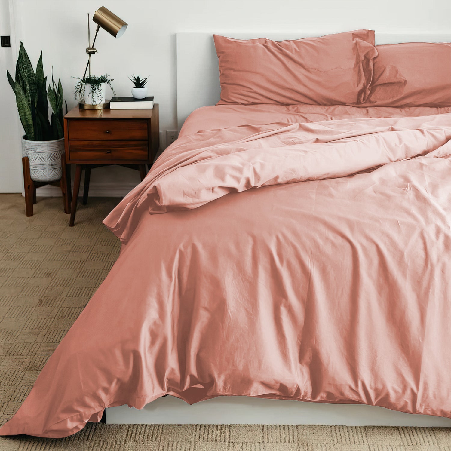 Pink Cotton Bed Sheet Set, Full, sale 4-Piece