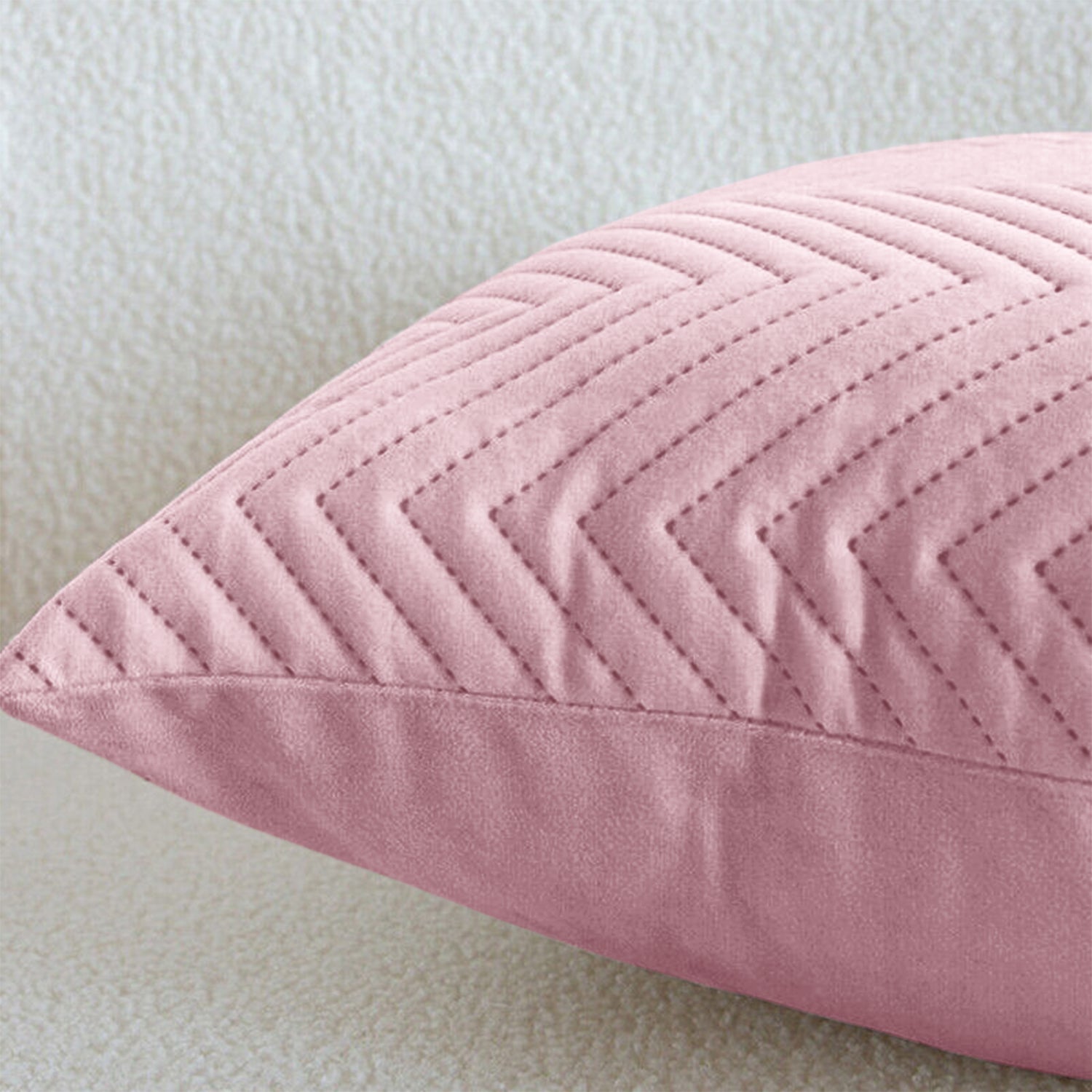 Pink Chevron Design Velvet Cushion Covers