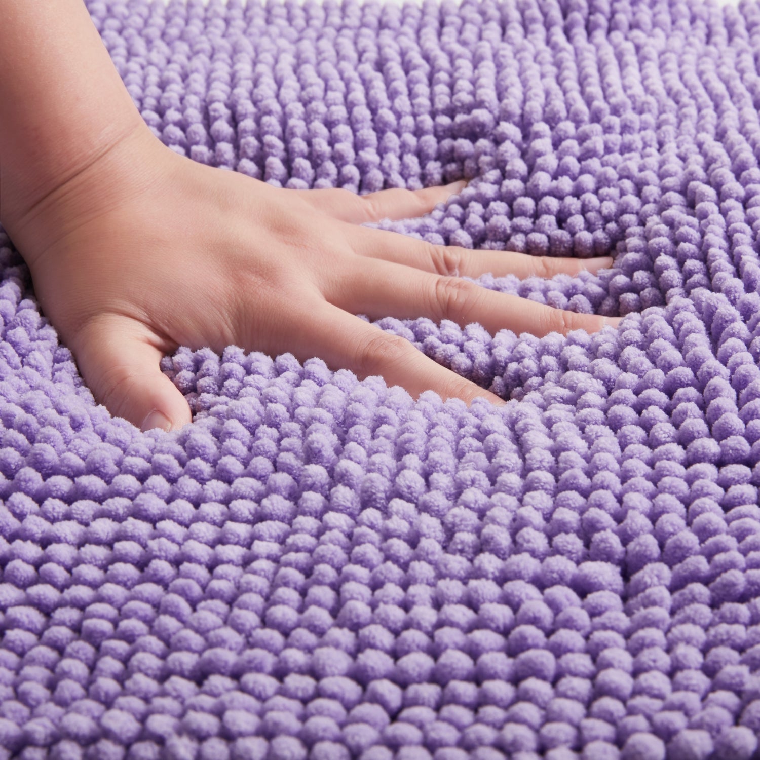 Purple Chenille Pile Bath Mat