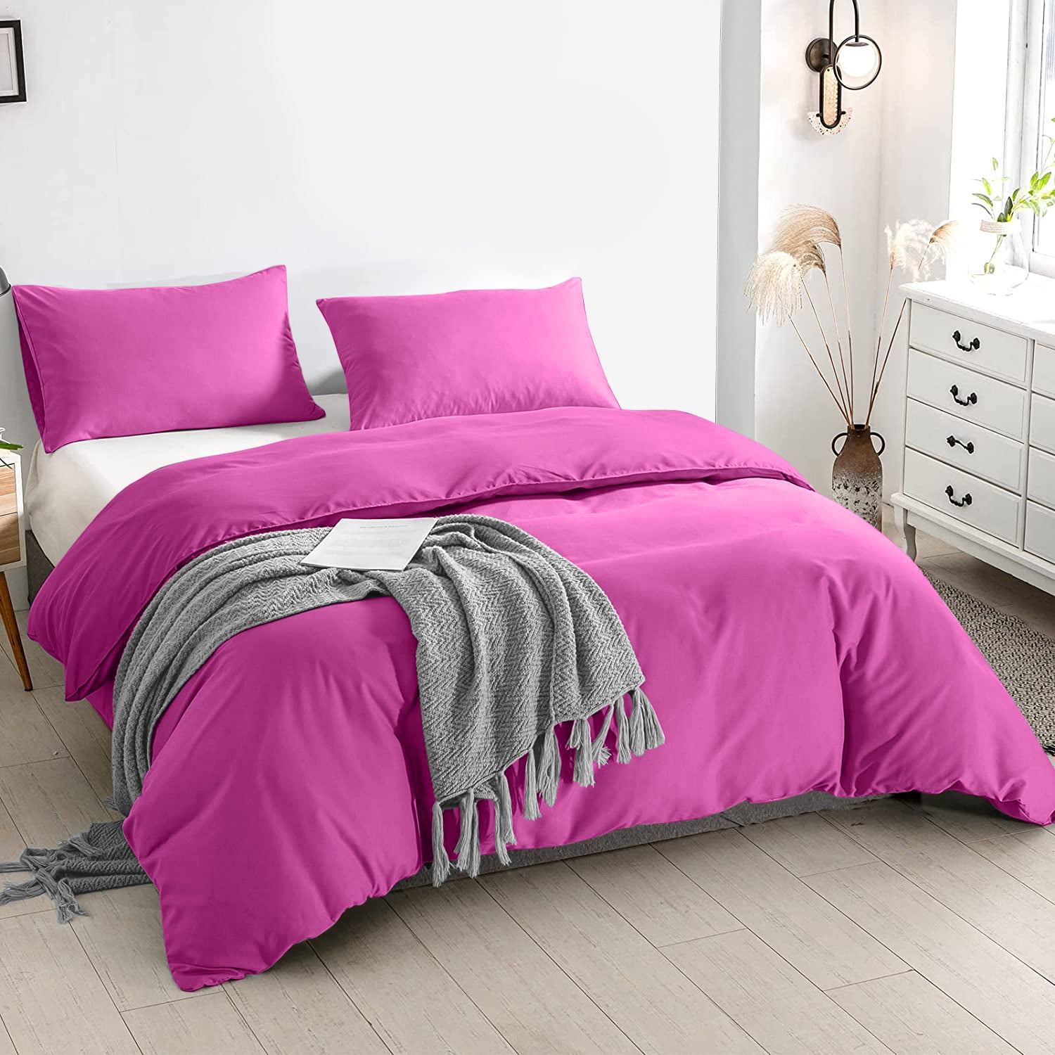 Purple Duvet Cover Plain Bedding Set