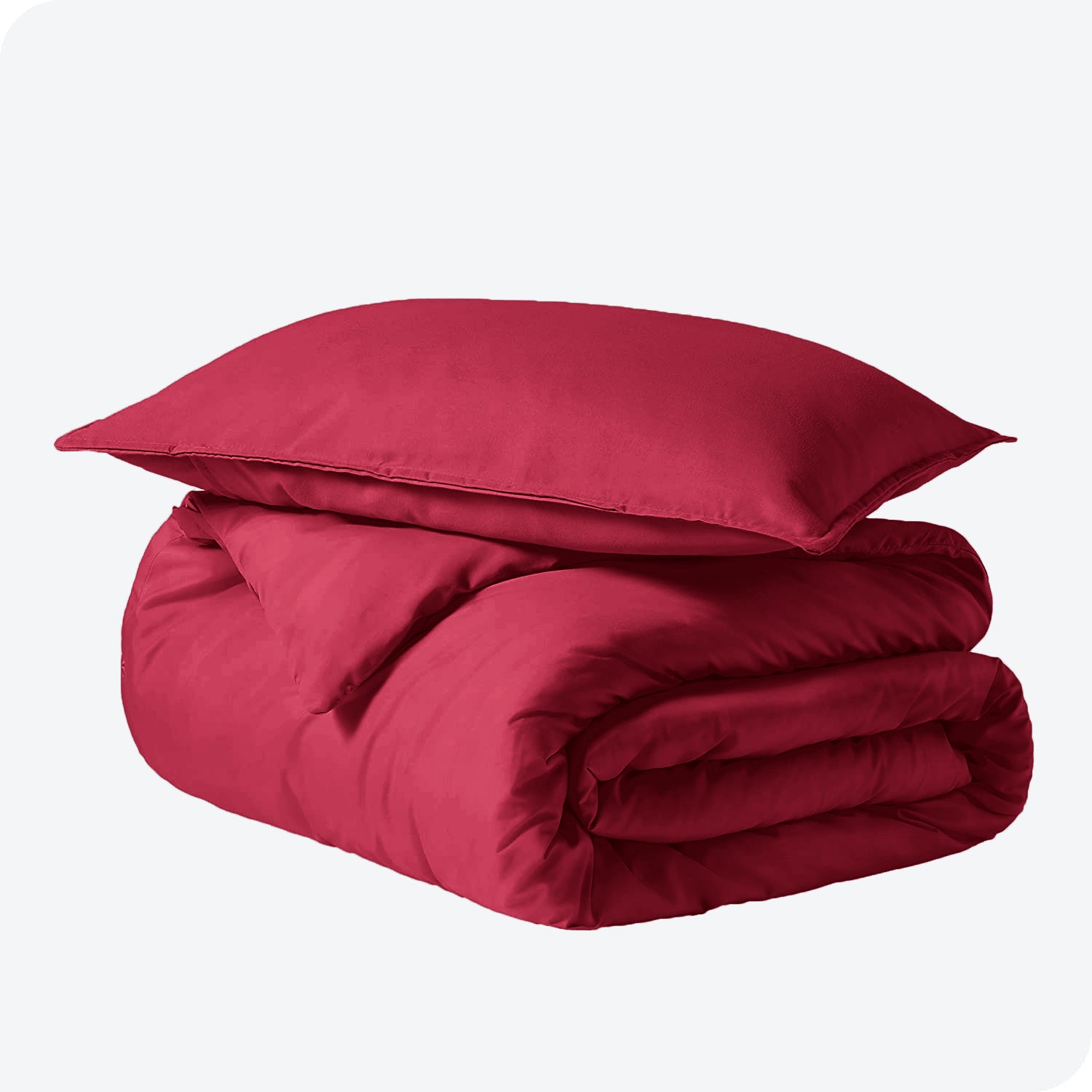 Red Duvet Cover Plain Bedding Set