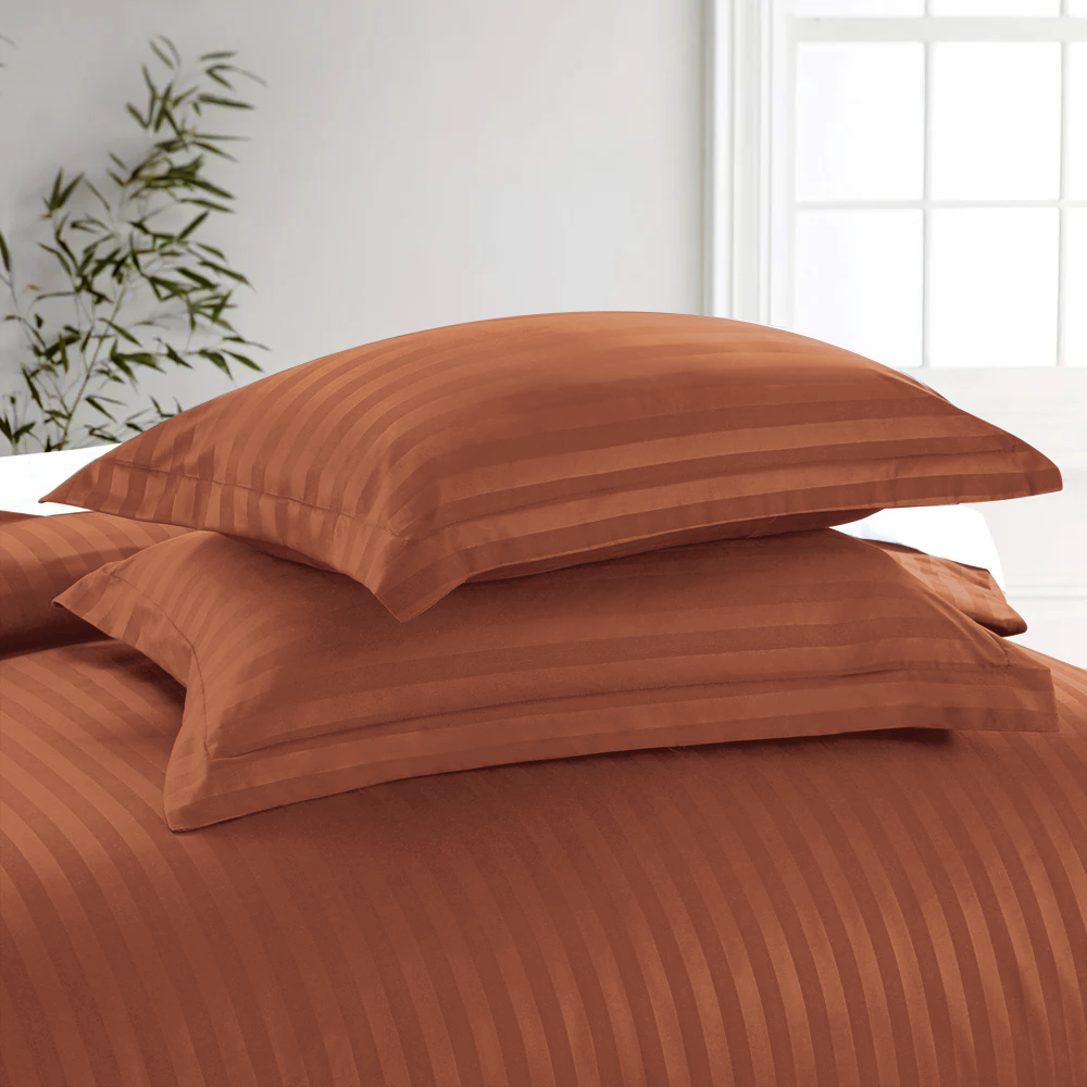 Stripe Duvet Cover Rust