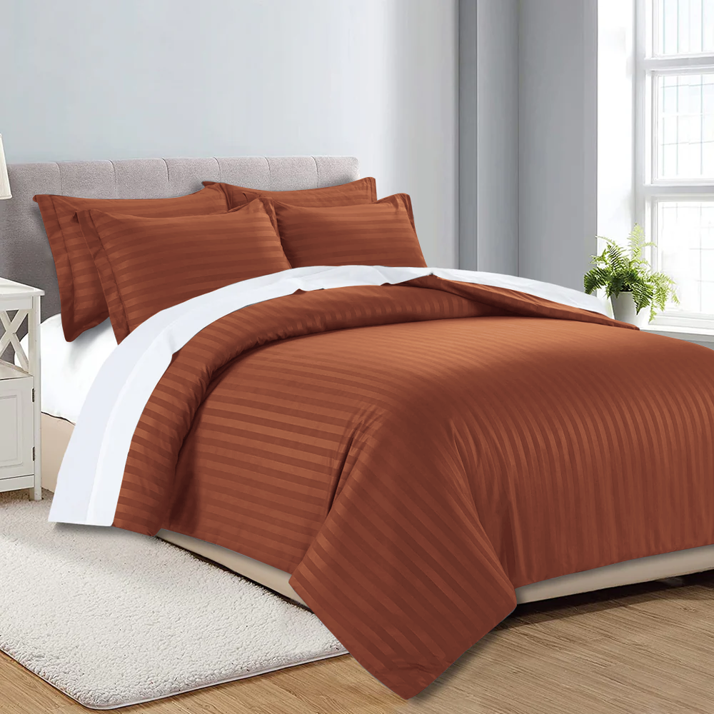 Stripe Duvet Cover Rust