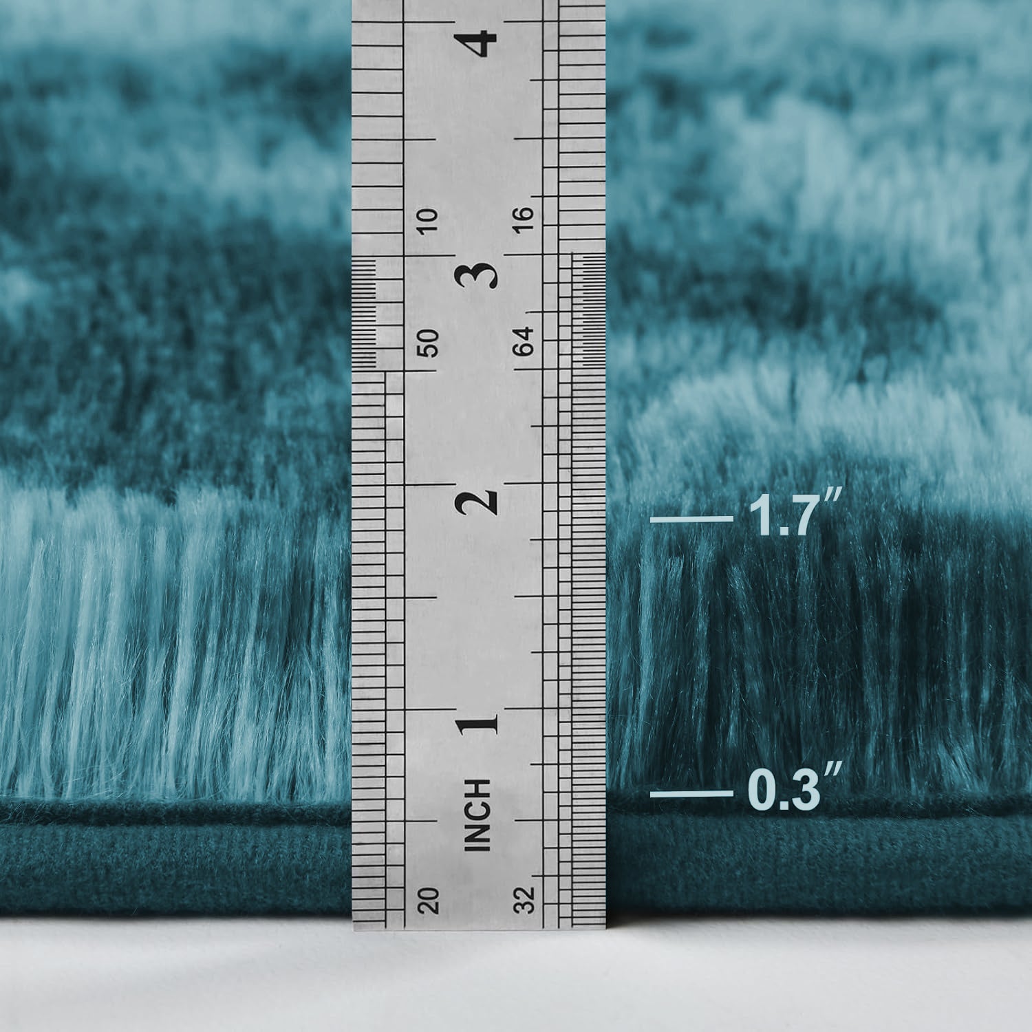 Teal Tie Dye Shaggy Rug