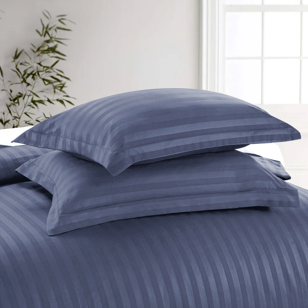 Stripe Duvet Cover Washed Blue