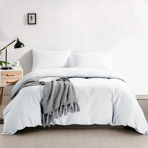 White Duvet Cover Plain Bedding Set