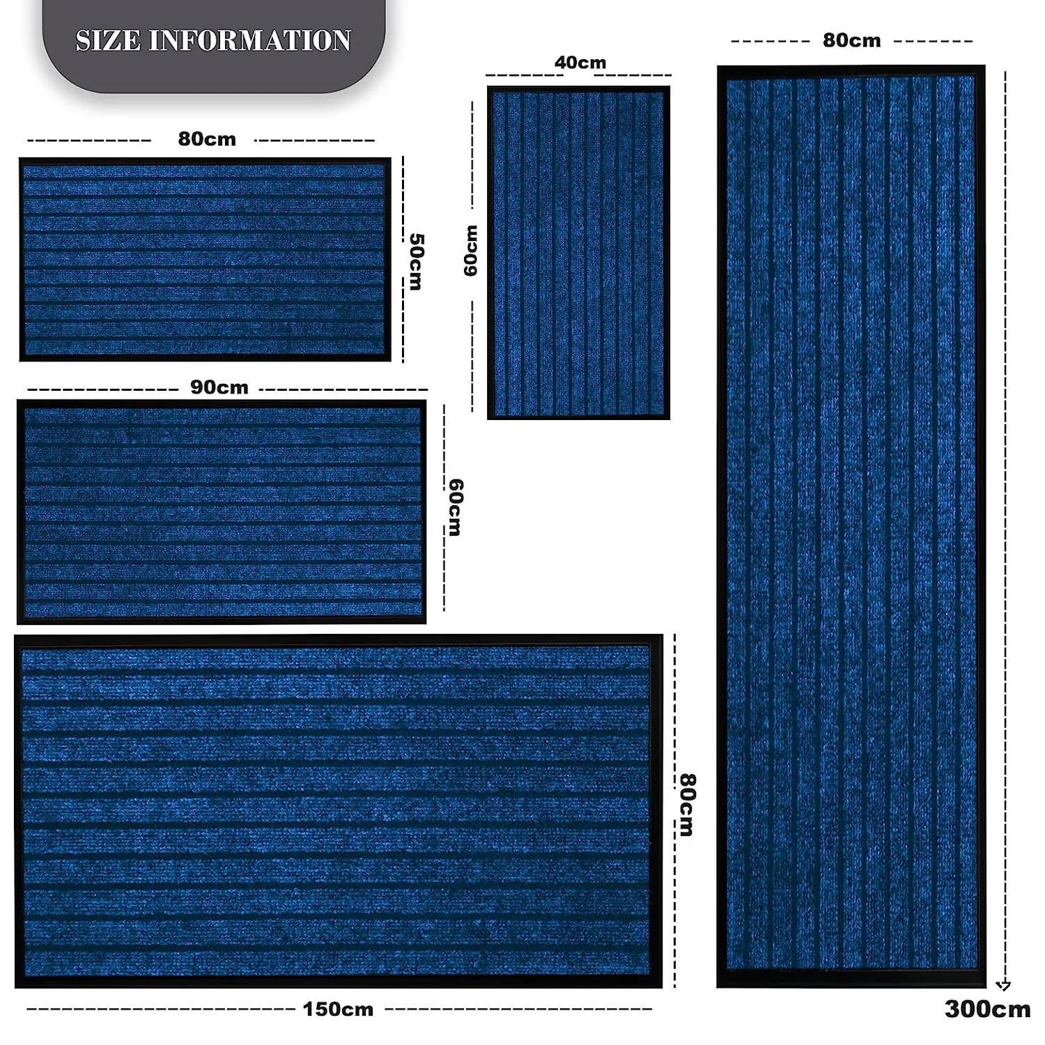 Rubber Outdoor Mats Blue