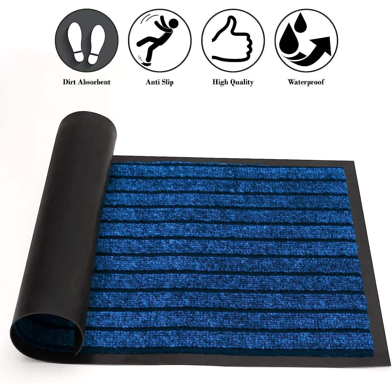 Rubber Outdoor Mats Blue