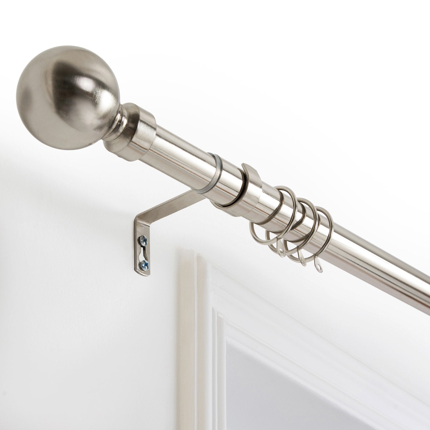 Brushed Silver Curtain Pole